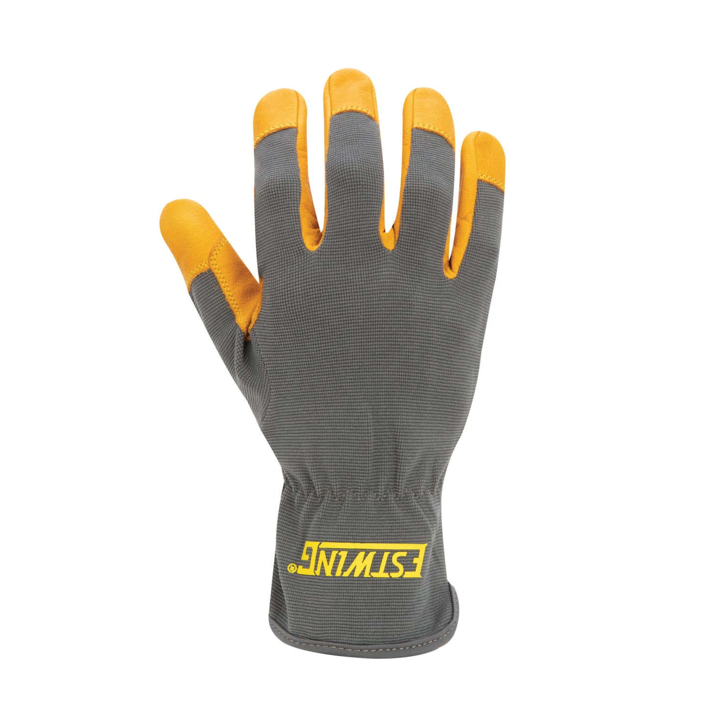 Leather Palm Work Glove with Elastic Sewn Extended Cuff