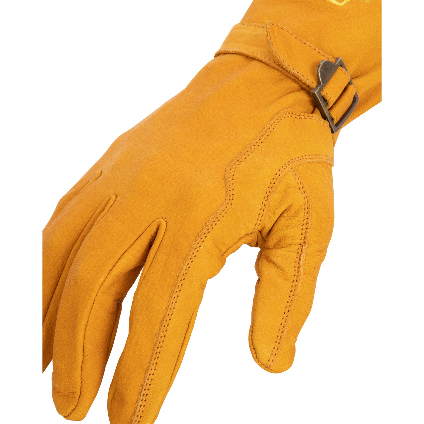 Classic Leather Driver Work Glove with Adjustable Wrist Strap in Russet Brown