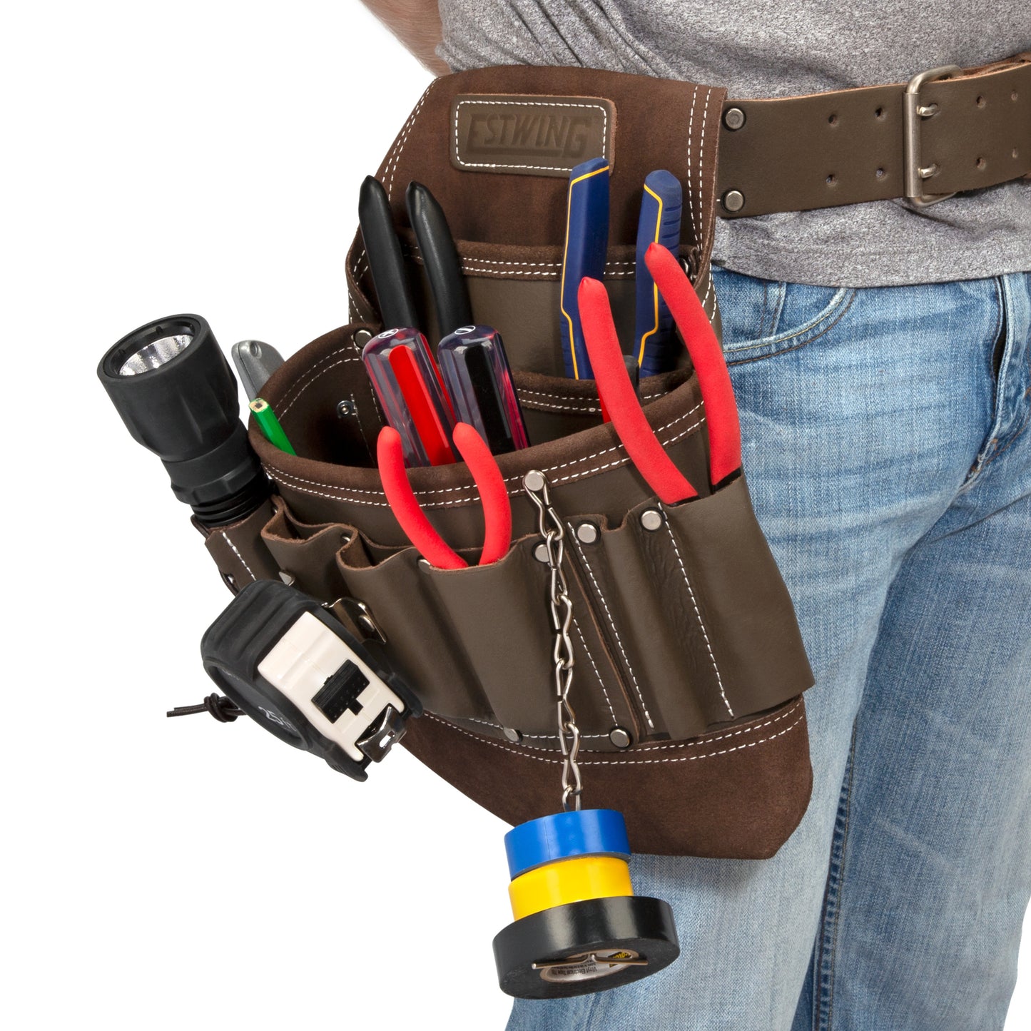 8-Pocket Leather Electrician's Tool Pouch