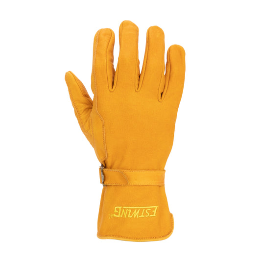 Classic Leather Driver Work Glove with Adjustable Wrist Strap in Russet Brown