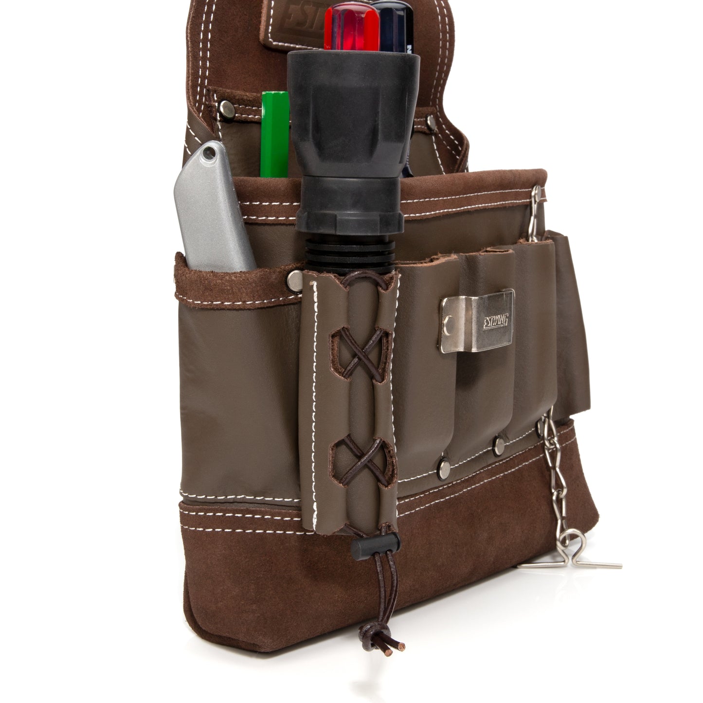 8-Pocket Leather Electrician's Tool Pouch