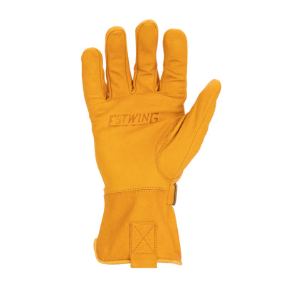 Classic Leather Driver Work Glove with Adjustable Wrist Strap in Russet Brown