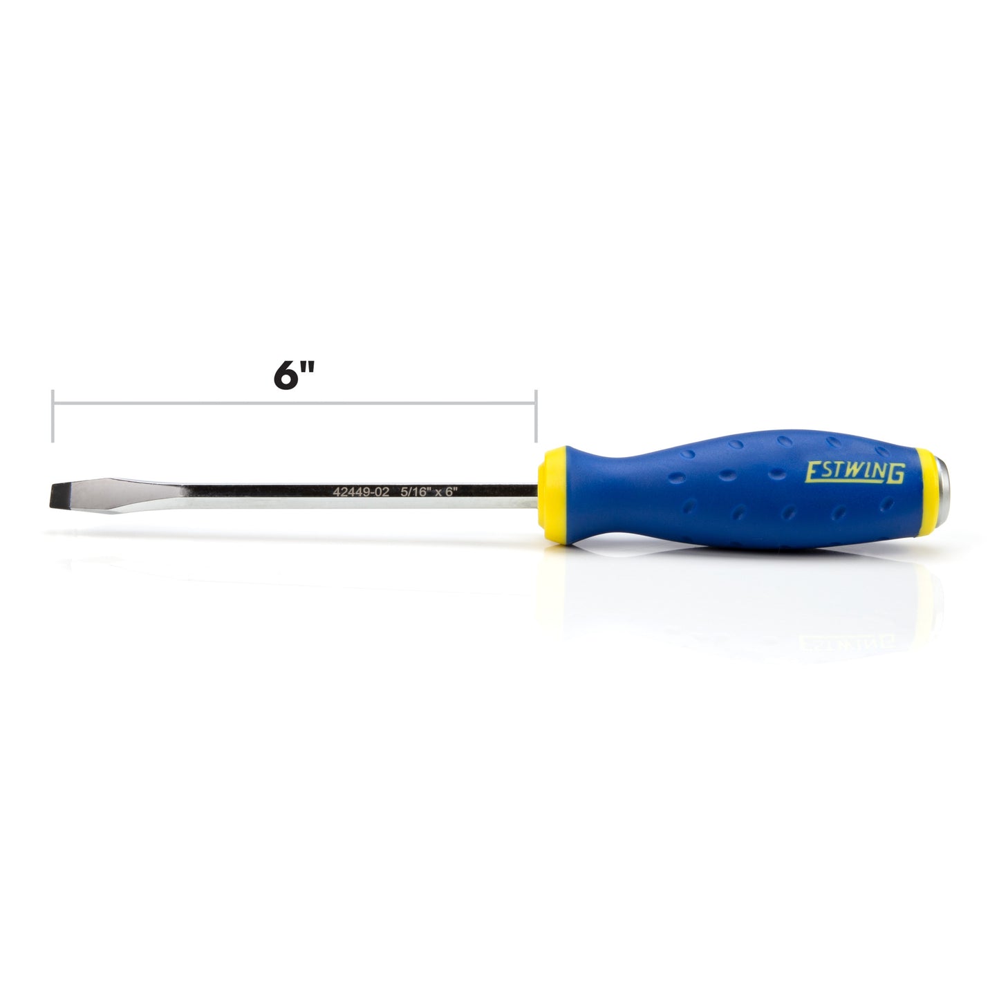 5/16-Inch x 6-Inch Slotted Heavy Duty Hex Shaft Demolition Screwdriver with Magnetic Tip