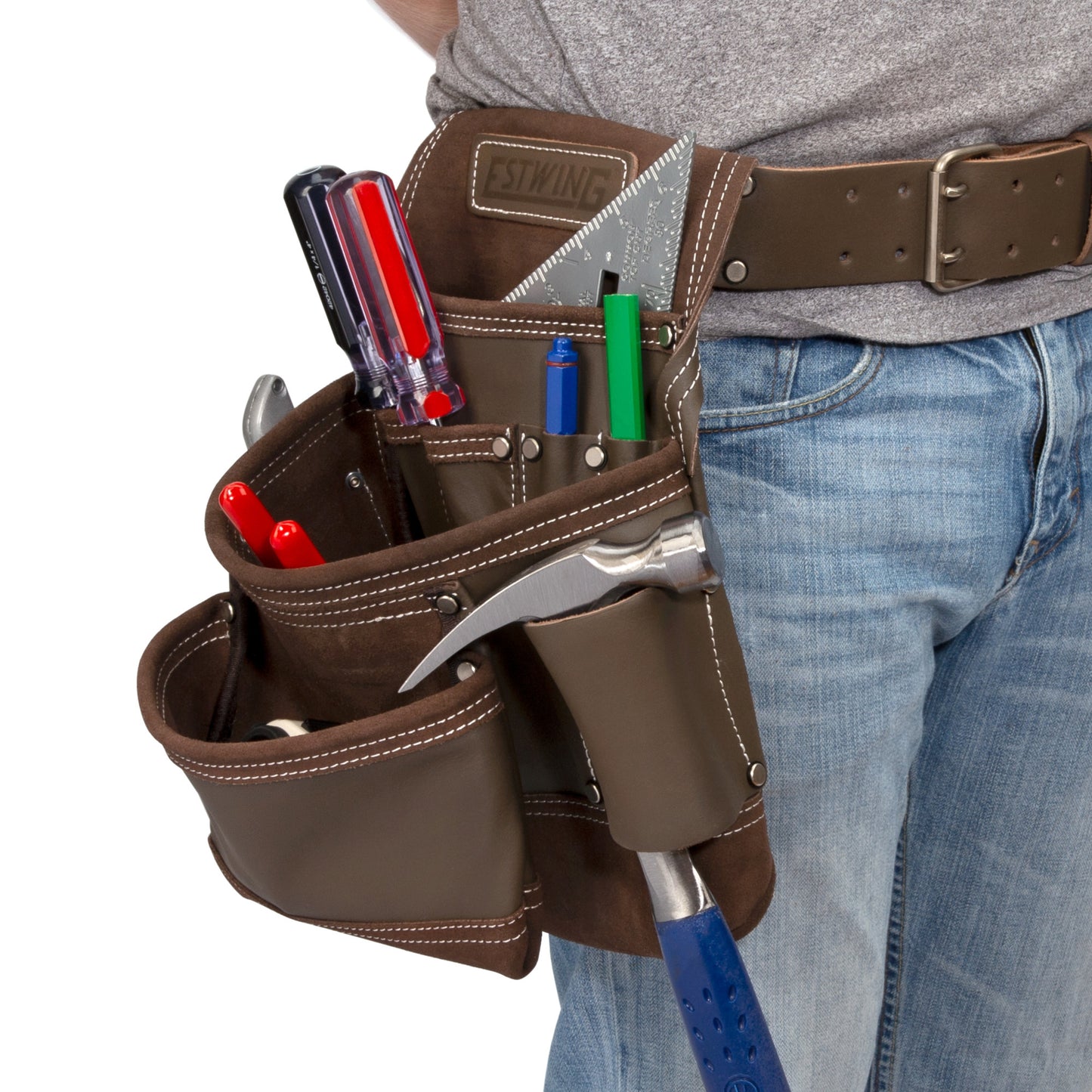 7 Pocket Leather Contractor's Tool Pouch