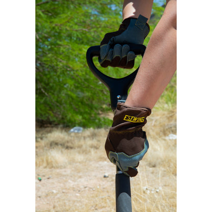 Reinforced Knuckle Leather Palm Work Glove with Elastic Sewn Extended Cuff