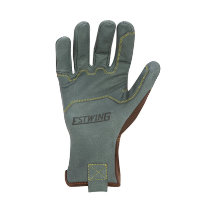 Reinforced Knuckle Leather Palm Work Glove with Elastic Sewn Extended Cuff